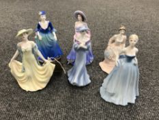 Six Coalport figures including Encore etc