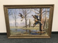 An Artagraph Edition : Ducks in flight, 96 cm x 67 cm, framed.