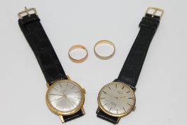 Two 9ct gold band rings, 5.3g gross.