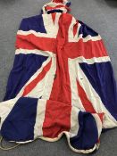 A large vintage hand stitched union jack flag a/f