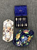 A set of six cased sterling silver teaspoons,