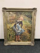 An Artagraph Edition : Study of a young girl with a branch, 63 cm x 78 cm, framed.