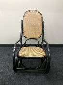 A bentwood rocking chair