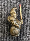 A brass Mr Punch vesta case