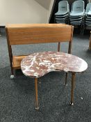 A 1970's teak drop leaf serving trolley,