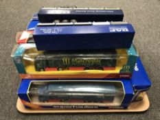 A tray of ten boxed Corgi super hauliers die cast vehicles and two un-boxed trailers