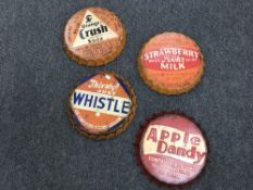 Four metal advertising signs