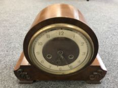 A walnut cased Smiths mantle clock,