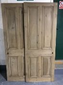 A pair of pine interior doors CONDITION REPORT: These measure 195cm high and 75.