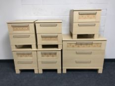 A contemporary beech three drawer chest,