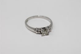 An 18ct white gold princess cut diamond ring, stated total diamond weight 0.