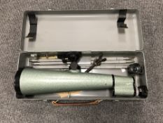 A Polish PZO L40x64 rifle spotting scope,