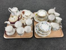 Two tray containing Colclough tea china,