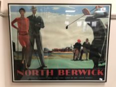 Three framed railway posters - North Berwick,