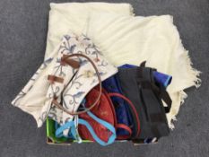 A box containing ladies handbags including YSL,