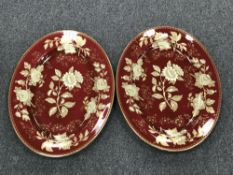 A pair of Wedgwood Ruby Tonquin ashets CONDITION REPORT: Minor surface wear but