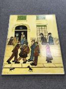 A framed A. Galbraith oil, signed by the artist : A Fight, after L.S.