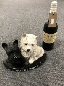 Two mid twentieth century black and white scotch whiskey advertisements,