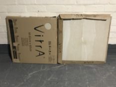 Two boxes of Vitra stone beige floor tiles 60cm x 60cm