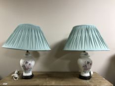 Five contemporary table lamps on with shade
