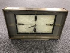 A vintage Metamec mantel clock with onyx dial, and original retail box.