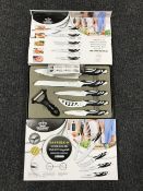 Two boxed Royal Swiss six piece knife sets