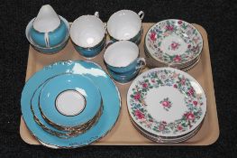 A tray containing a twenty two piece Colclough china tea service,