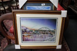 Four framed Ronnie Pattison pictures - Church Green Whickham,