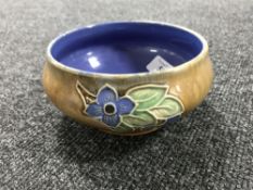 A Royal Doulton Lambeth bowl, width 16 cm, height 7.
