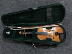 A Stentor student violin and bow in case