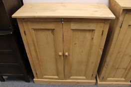 A pine double door cabinet,