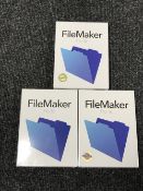 Three copies of Filemaker Pro 2016,