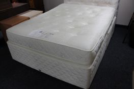 A Slumberland silver seal five foot storage divan and interior