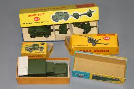 Four Dinky vehicles - 697 25-Pounder field gun set, 692 5.