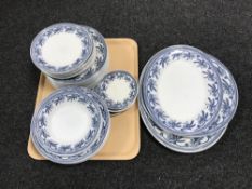 Approximately thirty six pieces of Villeroy and Boch blue and white dinnerware