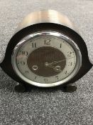 An oak cased Smiths Enfield mantel clock