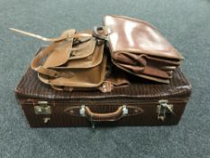 A vintage leather luggage case,