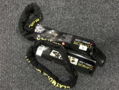 Two Claymore spiral locks with keys