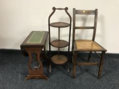 An oak bergere seated bedroom chair,