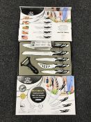 Two boxed Royal Swiss six piece knife sets