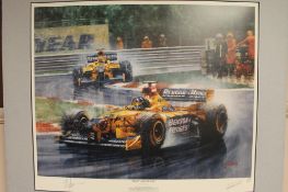 After Juan Carlos Ferrigno : Jordan's First Victory, reproduction in colours, numbered 739/850,