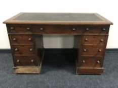 A Victorian mahogany twin pedestal desk