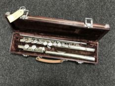 A cased Lark flute,