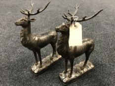 Two cast metal figures of stags