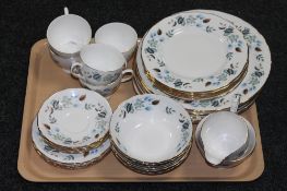 A tray containing thirty six pieces of Colclough tea and dinner china