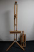 A large wooden artists easel,