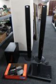 A Samsung H10-JT4530 Blu-ray system including a pair of tower speakers and sub woofer speaker