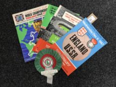Four 1966 - 1967 England football programmes including a Jules Rimet World Championship programme