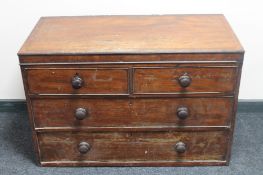 A Victorian mahogany four drawer chest