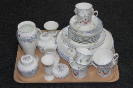 A tray containing seven pieces of Royal Albert Summer Breeze tea china,